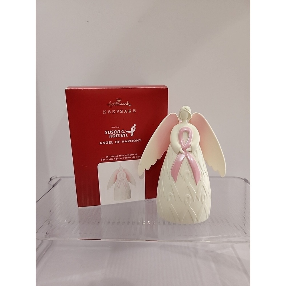 Hallmark Keepsake Angel of Harmony Susan G Komen Pink Ribbon Ornament QXI6134